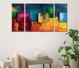 Wallity MXC08 Set de 3 Pinturas Decorativas en Lienzo Multicolor